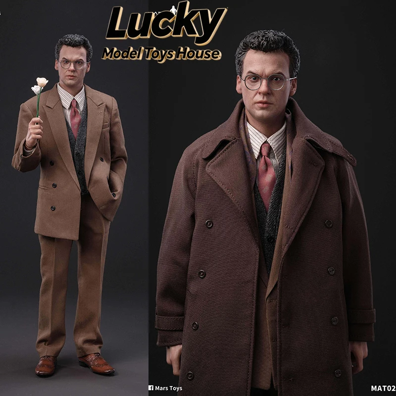 Mars Toys 1/6 MAT028 Keaton Deep Khaki Suit Brown Windbreaker Coat Cloth Action Figure Comic Rich Man 12" Soldier Model Gifts
