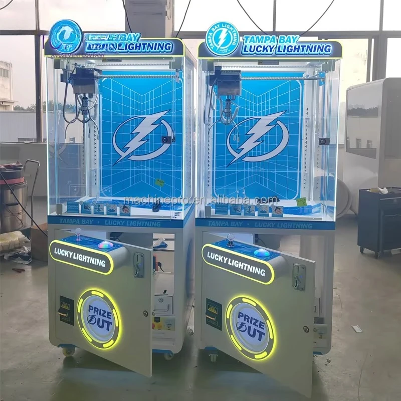 Amusement Crane Game Machine Coin Operated Transparent Claw Machine Doll Blue Claw Crane Machine