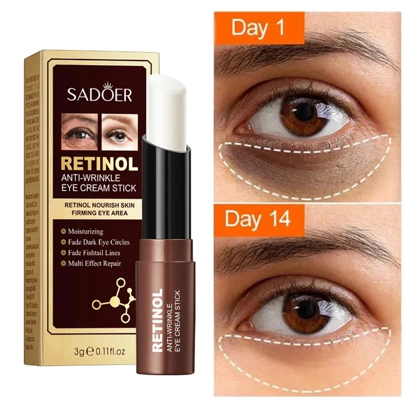 

Retinol Eye Cream Remove Dark Circles Eye Bags Puffiness Reduces Wrinkle Eye Serum Stick Dark Circles Removal Man Woman Eye Care