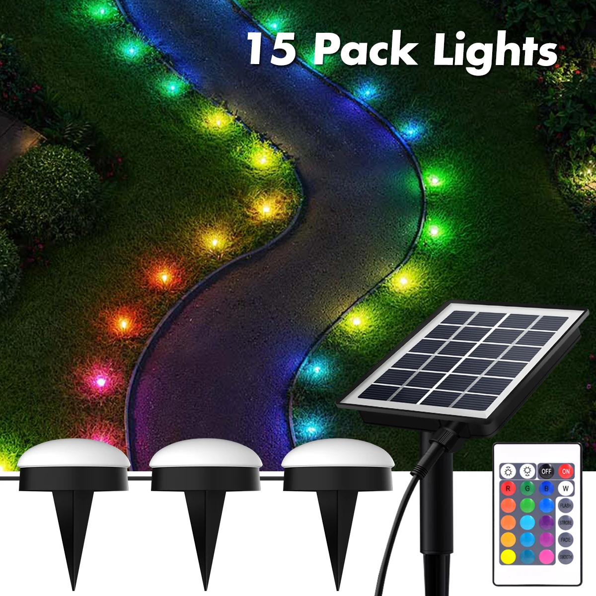 Outdoor In-Ground Lights Flat Solar Lights Outdoor Solar Disk Landscape Lights for Eave Garden Pathway Wall Steps Decks Yard Law