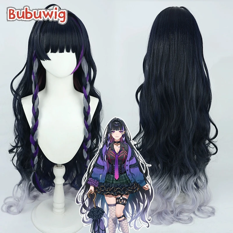 Bubuwig Synthetic Hair Meloco Kyoran Cosplay Wigs Virtual YouTuber Meloco Kyoran 110cm Long Wavy Mixed Color Wig Heat Resistant