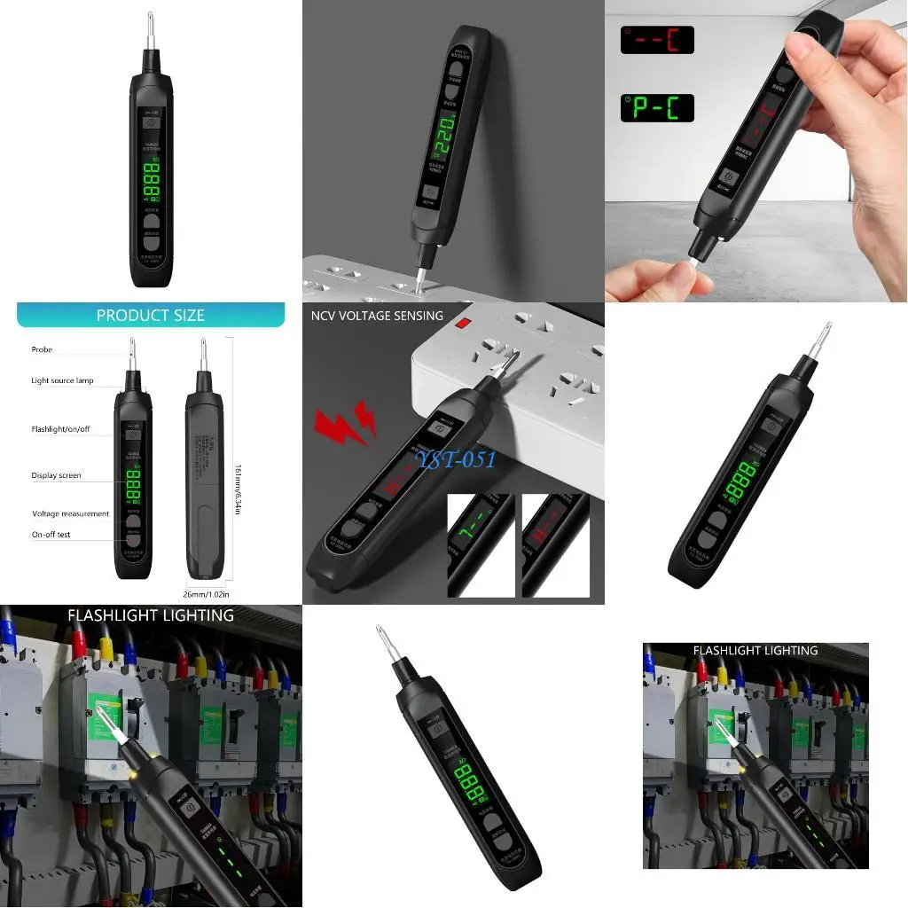 

E15A Professional Voltages Detectors With LCD Screen And Rechargeable Battery Design