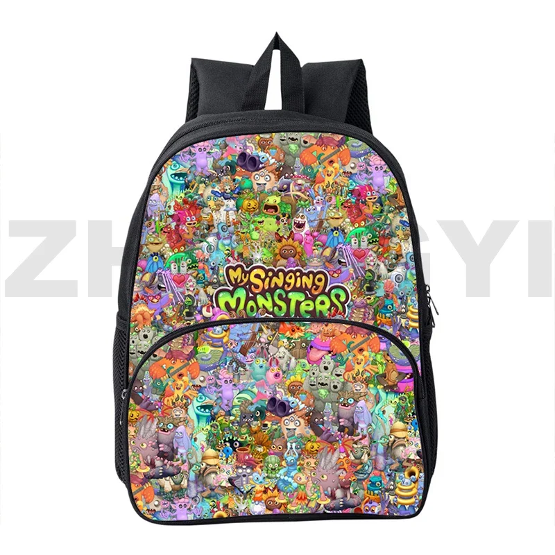 12/16 Inch Game My Singing Monsters Mini Backpack Kawaii Cartoon Children Bookbag 3D Anime School Bags for Girls Boys Sport Bag