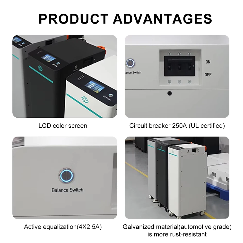 

EU Stock Preassembled Lifepo4 Battery Battery Pack Seplos V4 51.2V 280AH USB Adapter Inverter Cable 14.3Kwh Solar Storage System