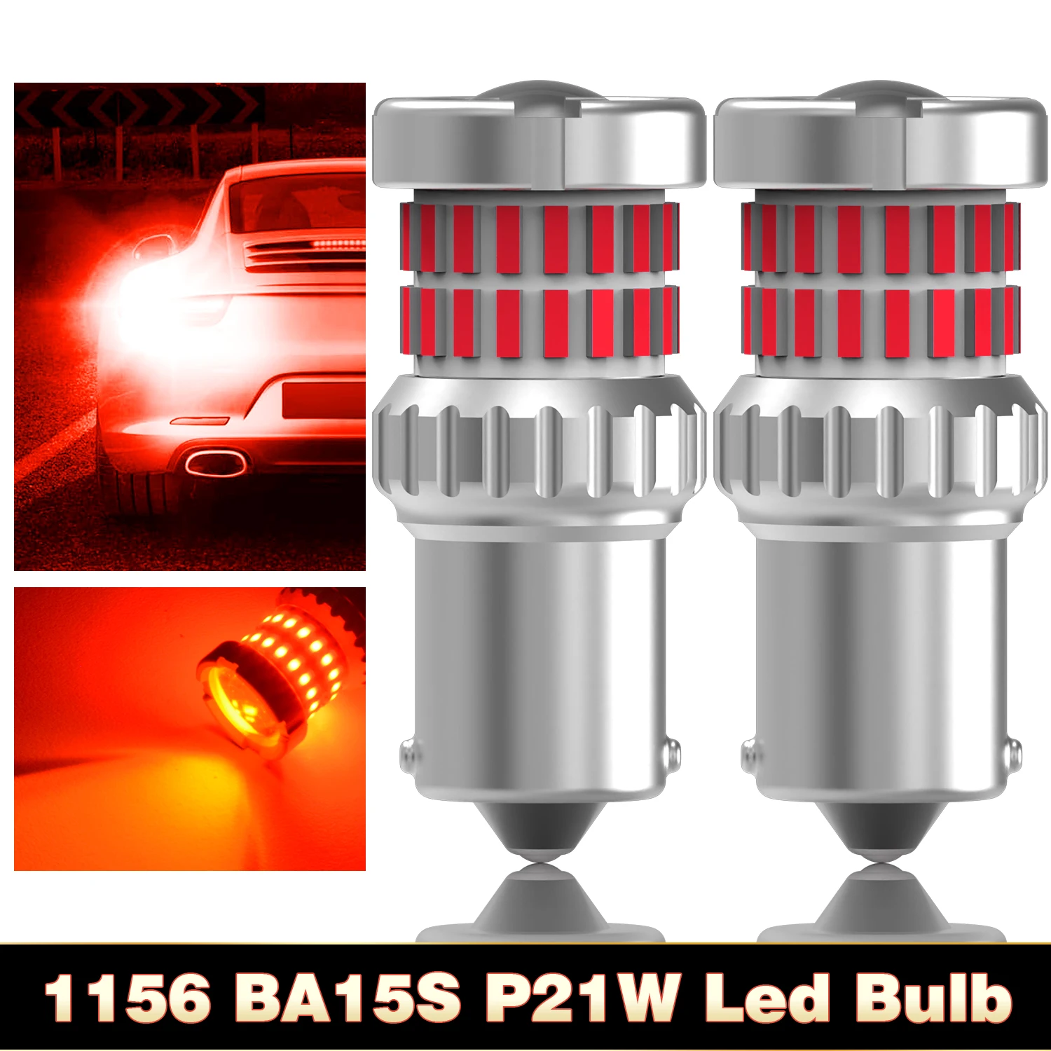 Katur 2pcs 1156 ba15s P21W Led Car Lights 4000Lm Super Bright DC 12V  Light Turbo Diode For Dacia Duster Sandero Logan Jogger