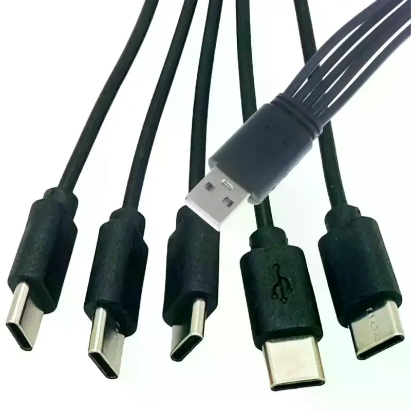 Twin Pack 20cm USB to Type-C Cable Adapter; Multi-Port USB-C Splitter Charging Cable