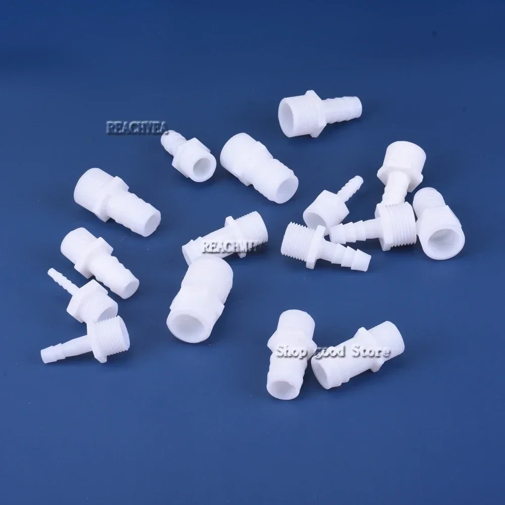 

Plastic Pipe Fitting Pagoda Barb to 1/2 3/4 BSP Male Thread White PE Coupling Straight Fish Tank Hose Connector