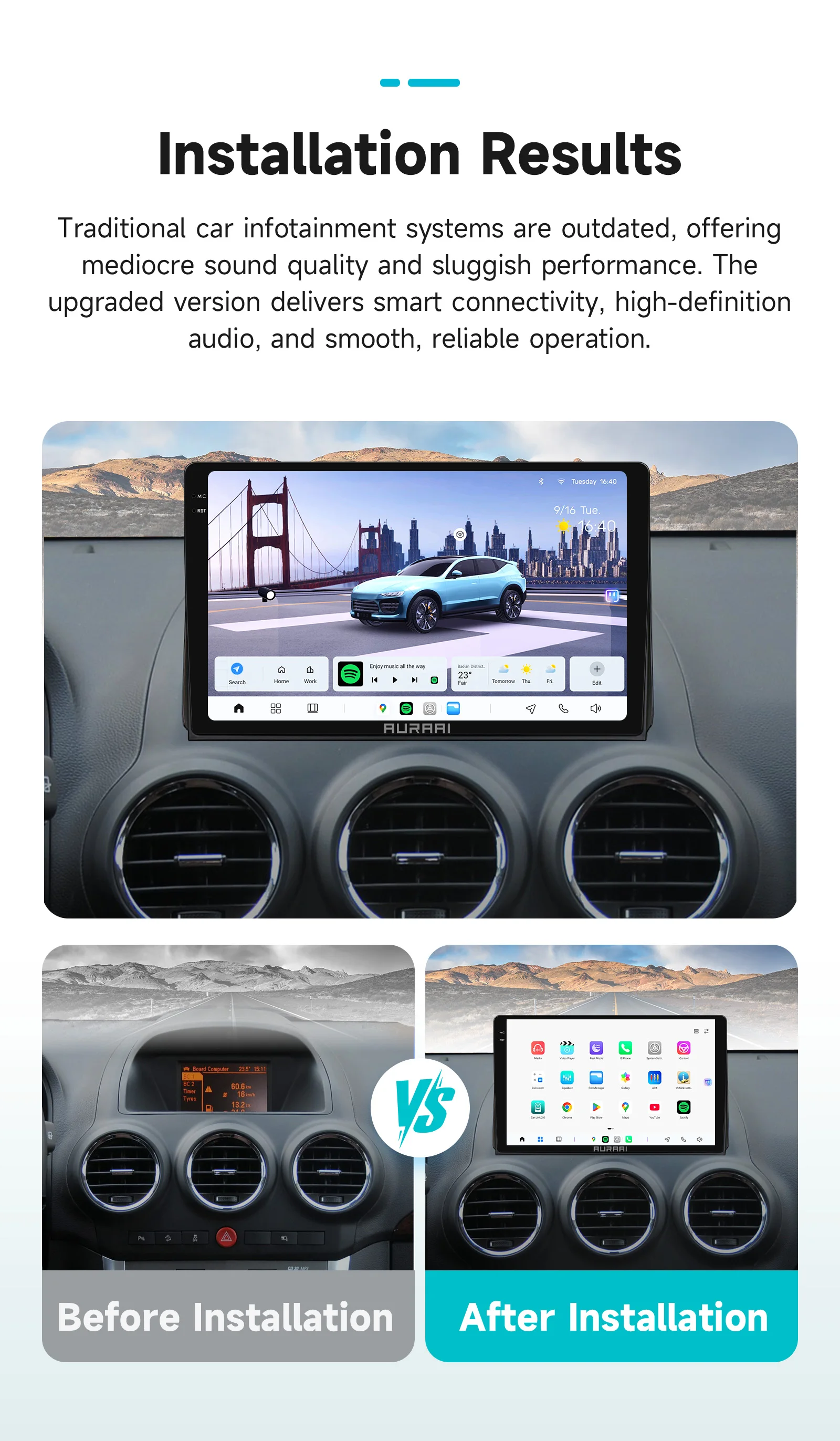 AURAAI 8G+256G Carplay 2Din Car Radio For Opel Antara 1 2006-2017 Android AUTO Navi Multimedia Player Stereo 4G ADAS 360Camera