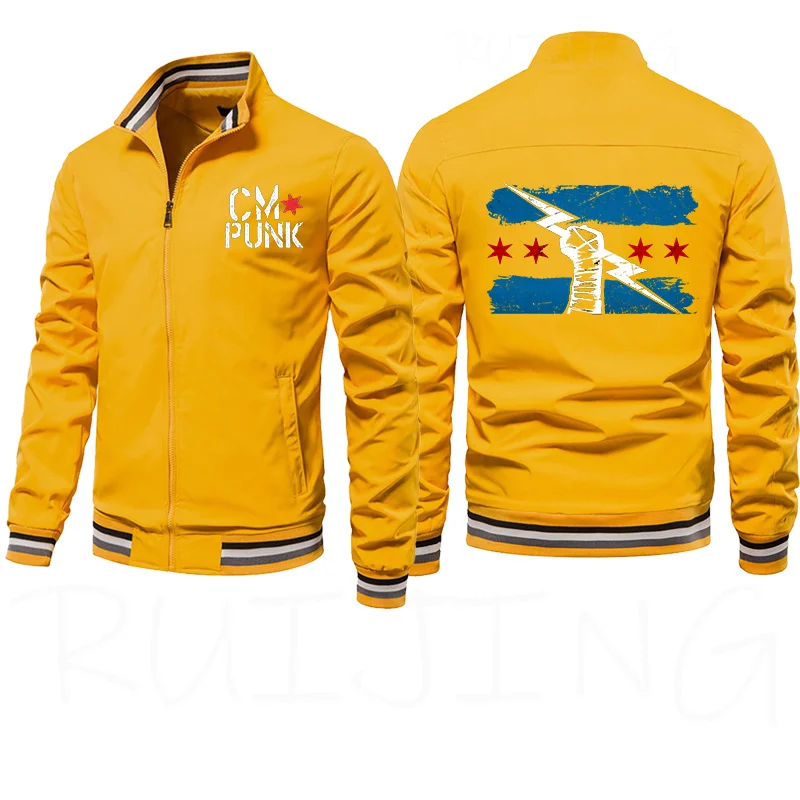 2024 Spring and Autumn New Famous Wrestler Returns CM Punk Men\'s Windproof Jacket Street Sports Casual Coat Windproof Jacket