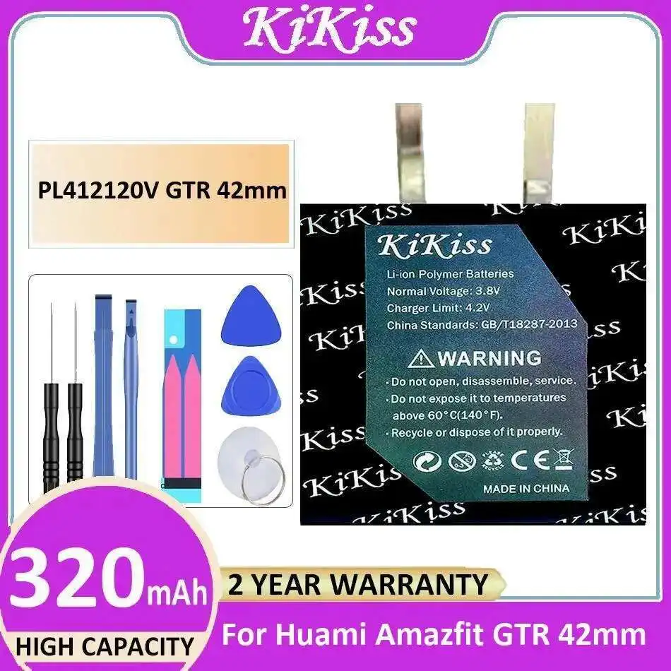 

For Huami Amazfit Gtr 42Mm PL412120V 320Mah Reliable Replacement Watch Battery