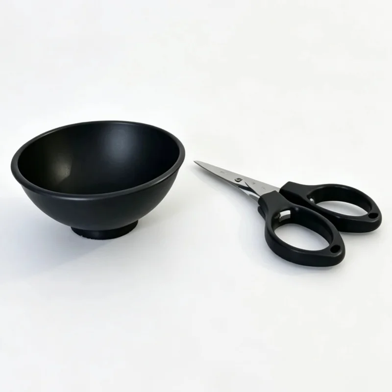 1Set Household Scissors Silicone Container Bowl Jar 67mm Black Tobacco Herb Smoking Accessories