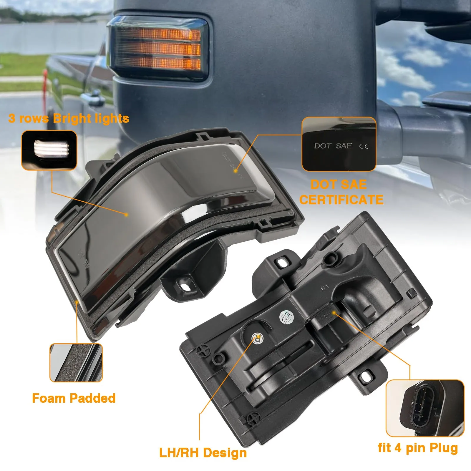 2x الجانب مرآة ماركر تشغيل بدوره مصباح إشارة لفورد F150 F250 F350 F450 F550 سوبر ديوتي 2017-2023 متتابعة التبديل السحب