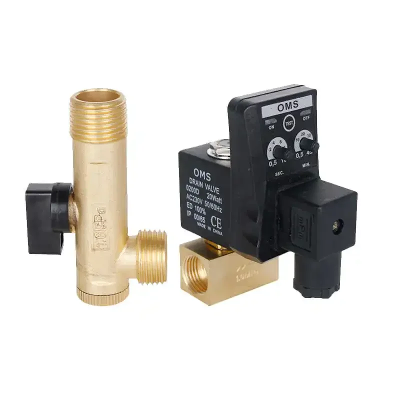 

1-5pcs 1/2" AC220V Electronic Drain Valve Timed Air Compressor Gas Tank Automatic 2-way Durable Drain Valve