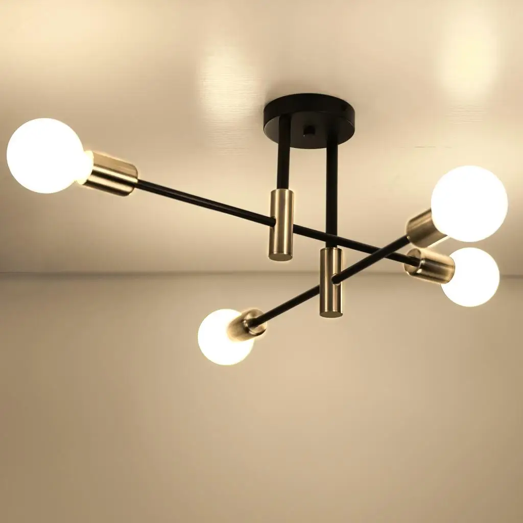 

Retro Industrial Chandelier Wrought Iron LED Ceiling Lamp E27 Light Living Room Modern Decor Home Lighting Fixture Lampara Techo