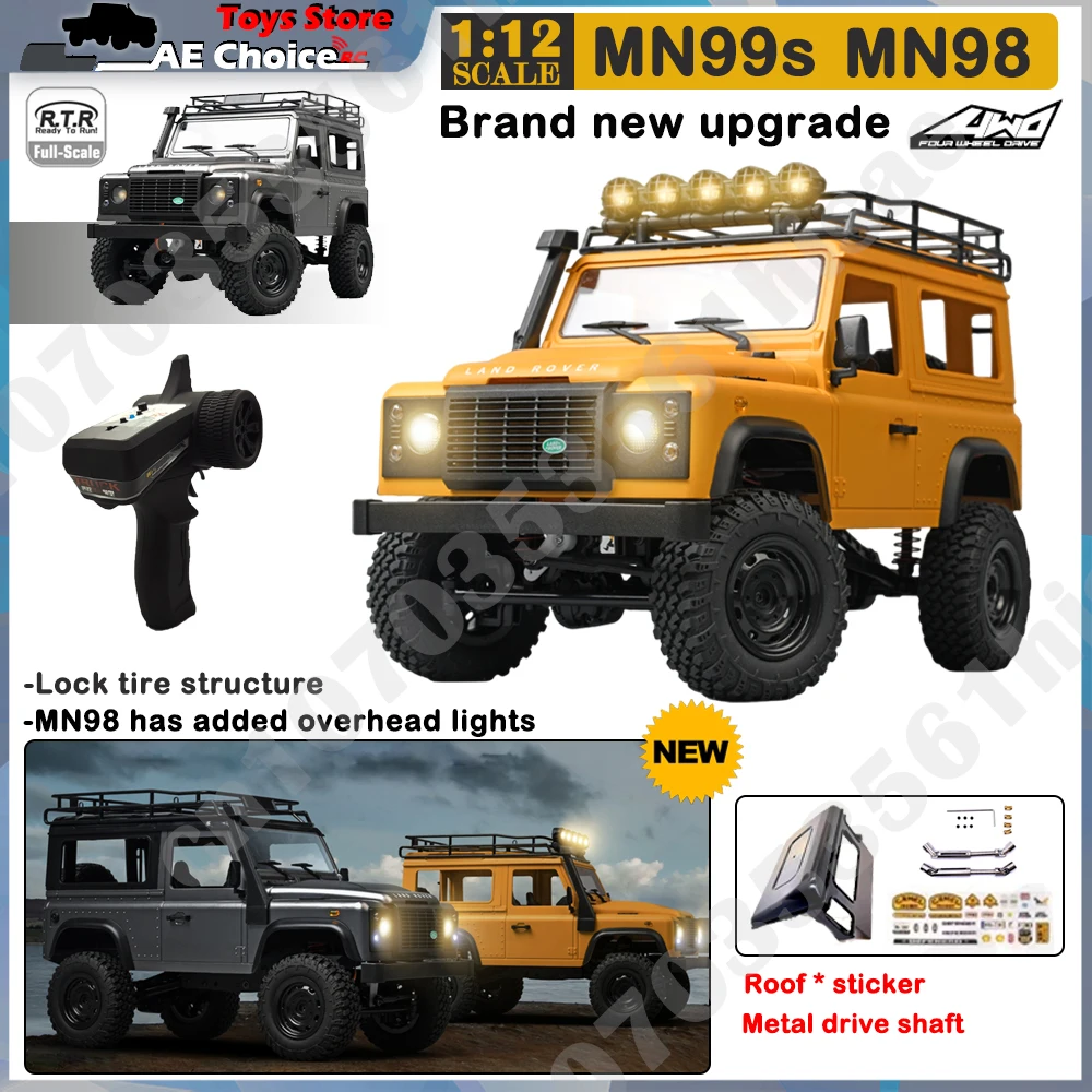 1:12 Scale MN99S MN98 RC Car MN Model RTR Version RC Car 2.4G 4WD RC Rock Crawler Defender Remote Control 1/12 Truck Kids Toys