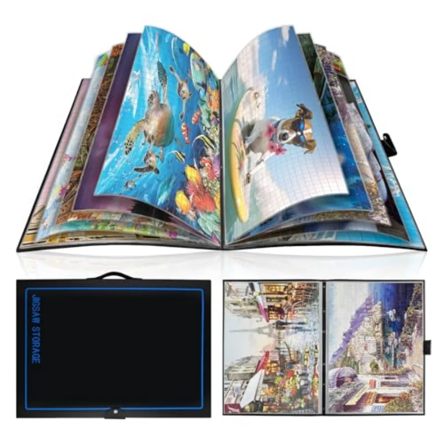 

20.87"*28.15" Puzzle Binder Space-Saving Storage Folder for 500 1000 Pcs Puzzle Collection Holds 20 Puzzles HD Film Pockets Bir