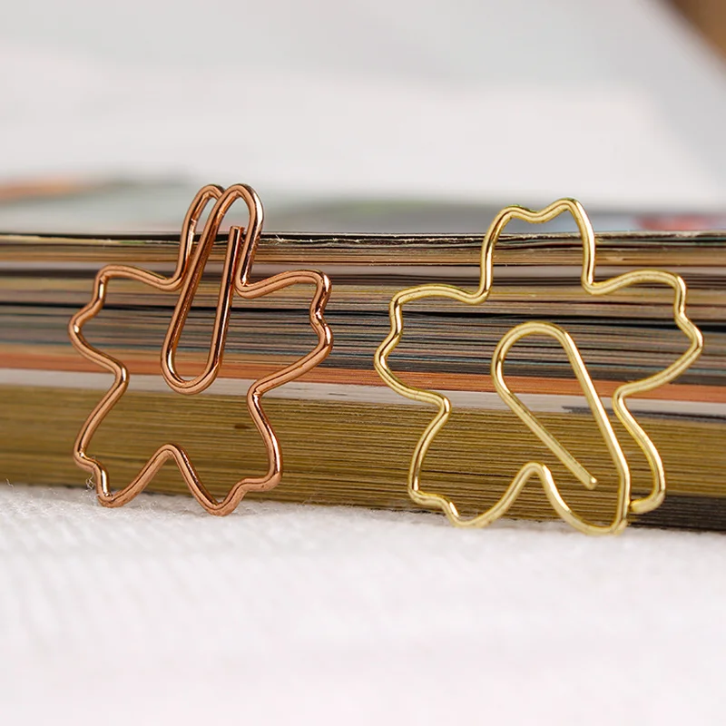 

12pcs Cherry Blossom Paper Clip Bookmark Rose Gold Paperclip Office Pin Safety Clamp Binder Clip Memo Clip Decoration Binding