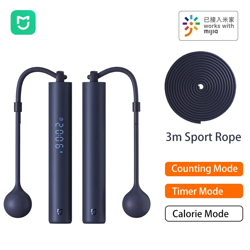 

Mijia Smart Skipping Jump Rope Digital Counter App Guidance Control Calorie Calculation for Sport Fitness Exercise Lose Weight