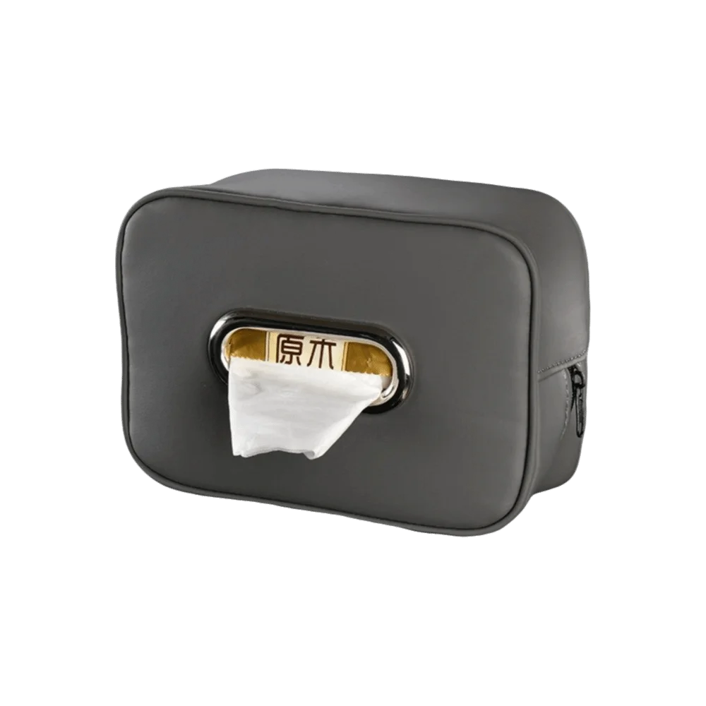 Leather Car Tissue Box Paper Bag Minimalist Seat Backrest Suspension Tissue Box Elastic Anti-slip Sun Visor Tissue Box