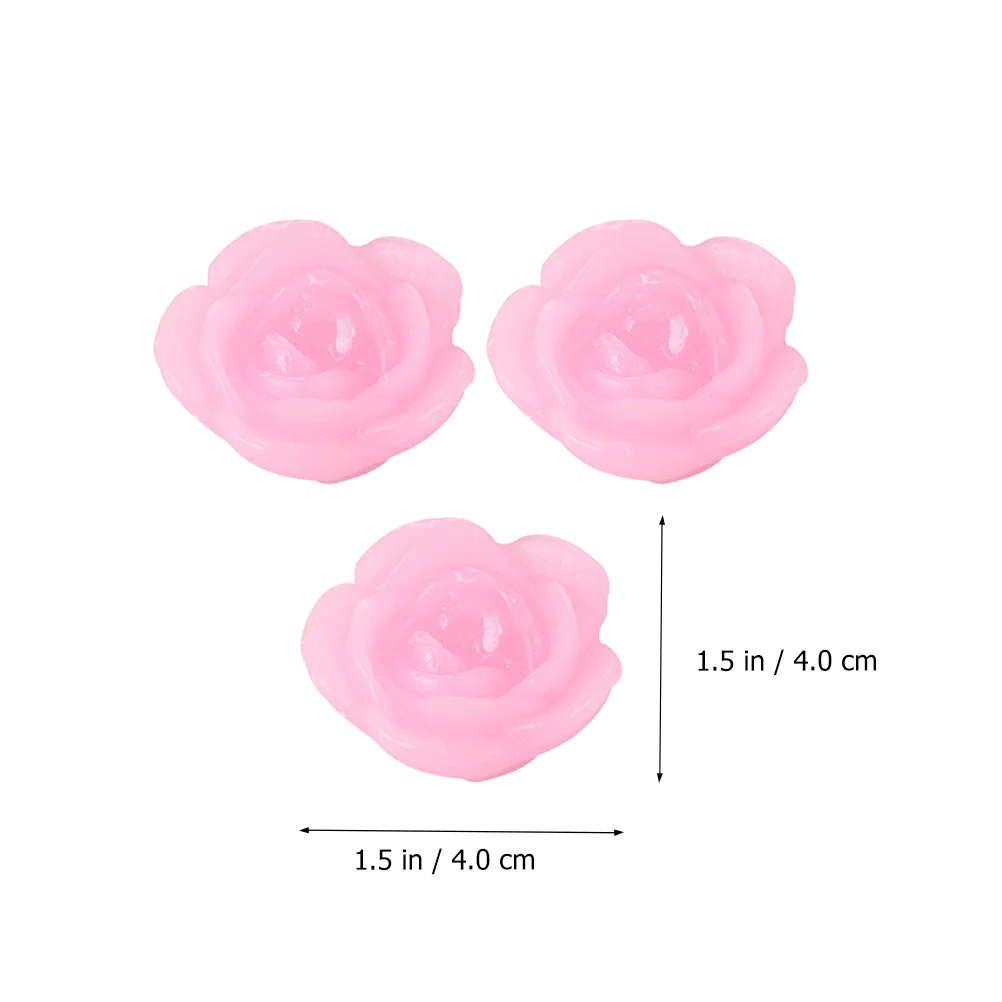 Bougies flottantes en forme de rose romantique, fleur de paraffine ci-après, ornement de fête, 5 pièces