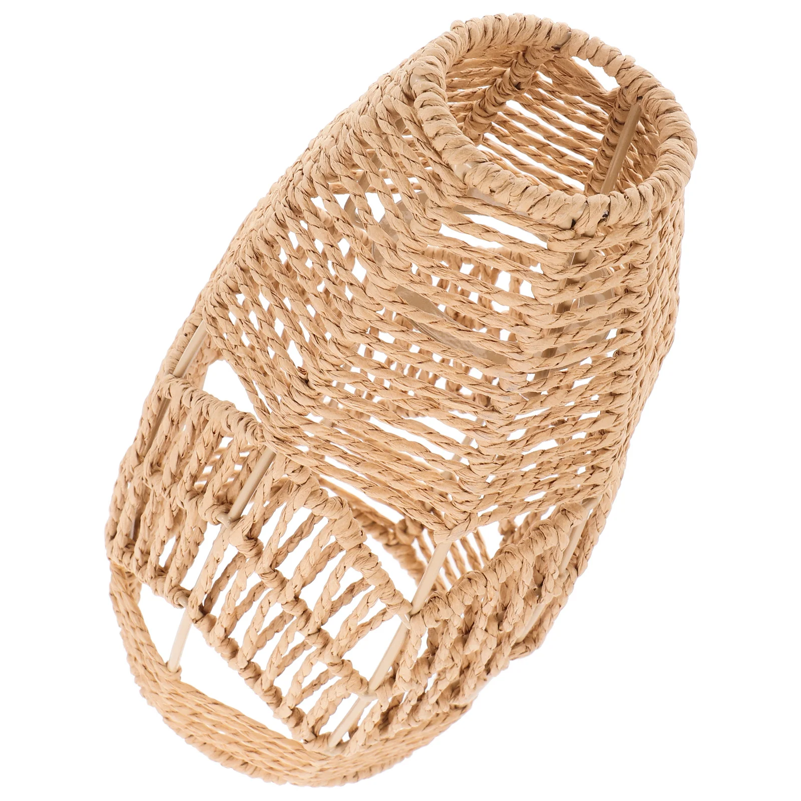 

1pc Hand Woven Paper Rope Pendant Lamp Shade Rattan Wicker Light Cover For Home Decor Boho Hanging Bulb Cage Ceiling Fan Shade