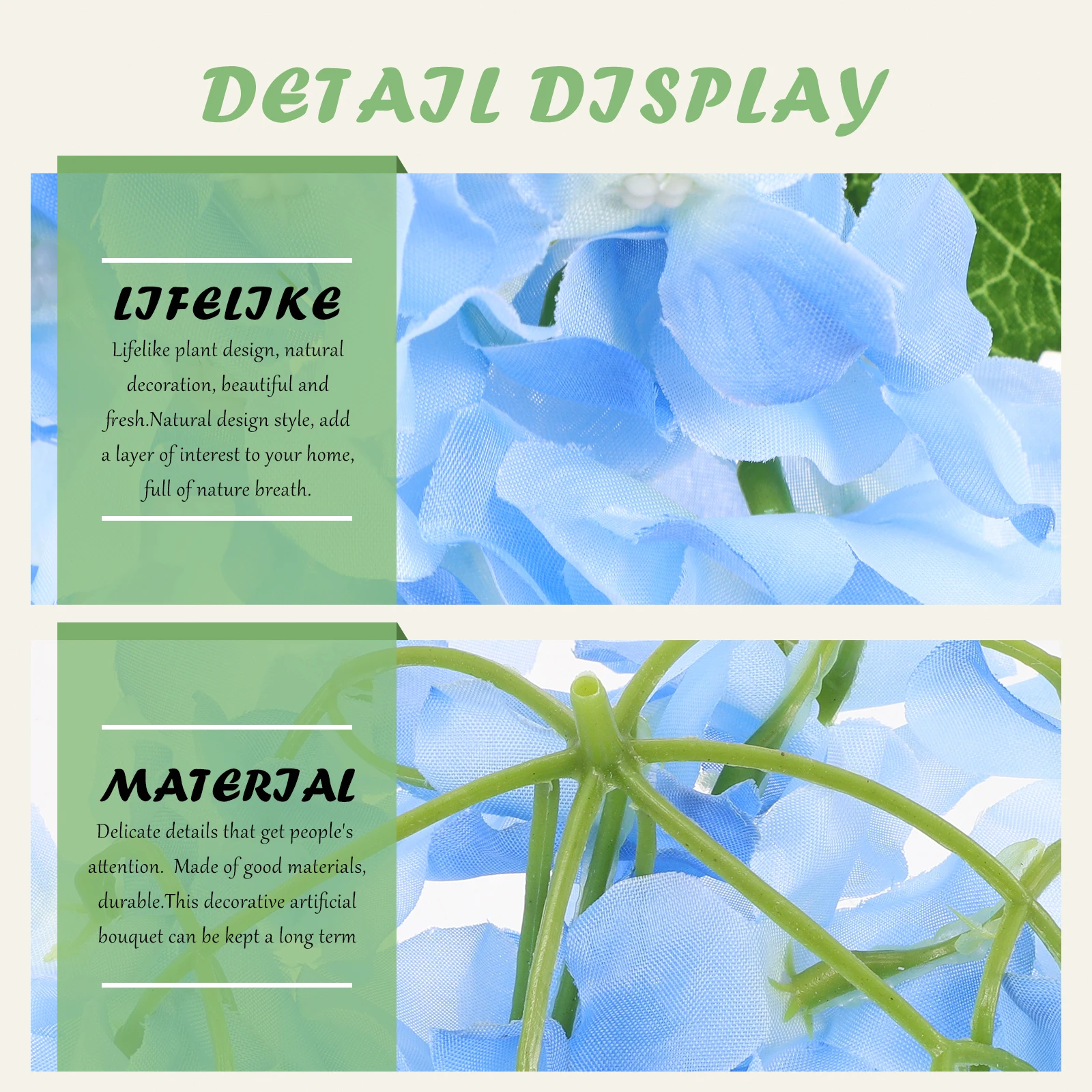 

10pcs Hydrangea Artificial Flowers Blue Simulation Bouquet Adorn Home Decor Living Room Wedding Party Banquet Photography Props