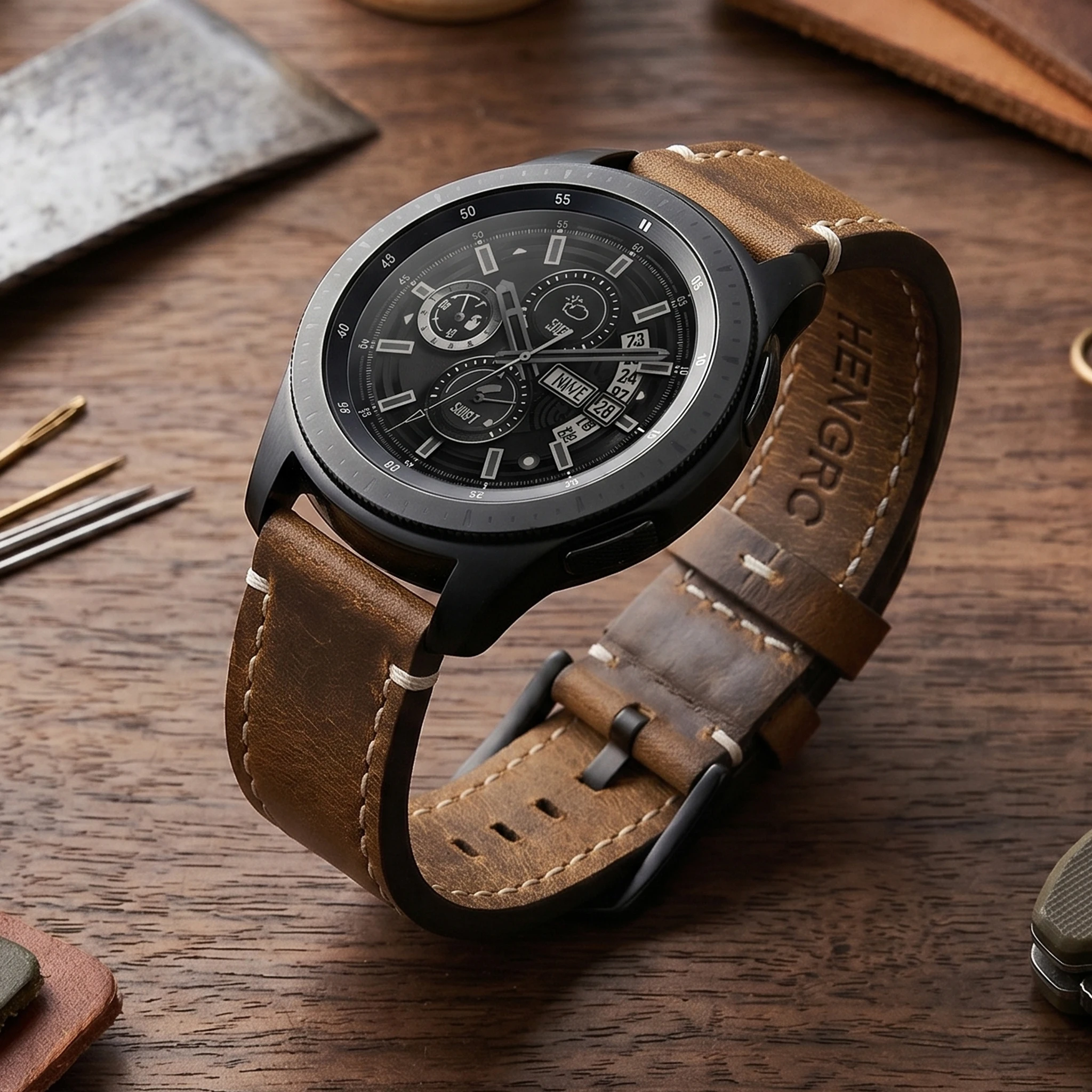 Vintage Top Grain Leather Watchband 7 Colors 18mm 20mm 22mm 24mm Men Women Replacement Strap Smart Watch Accessories