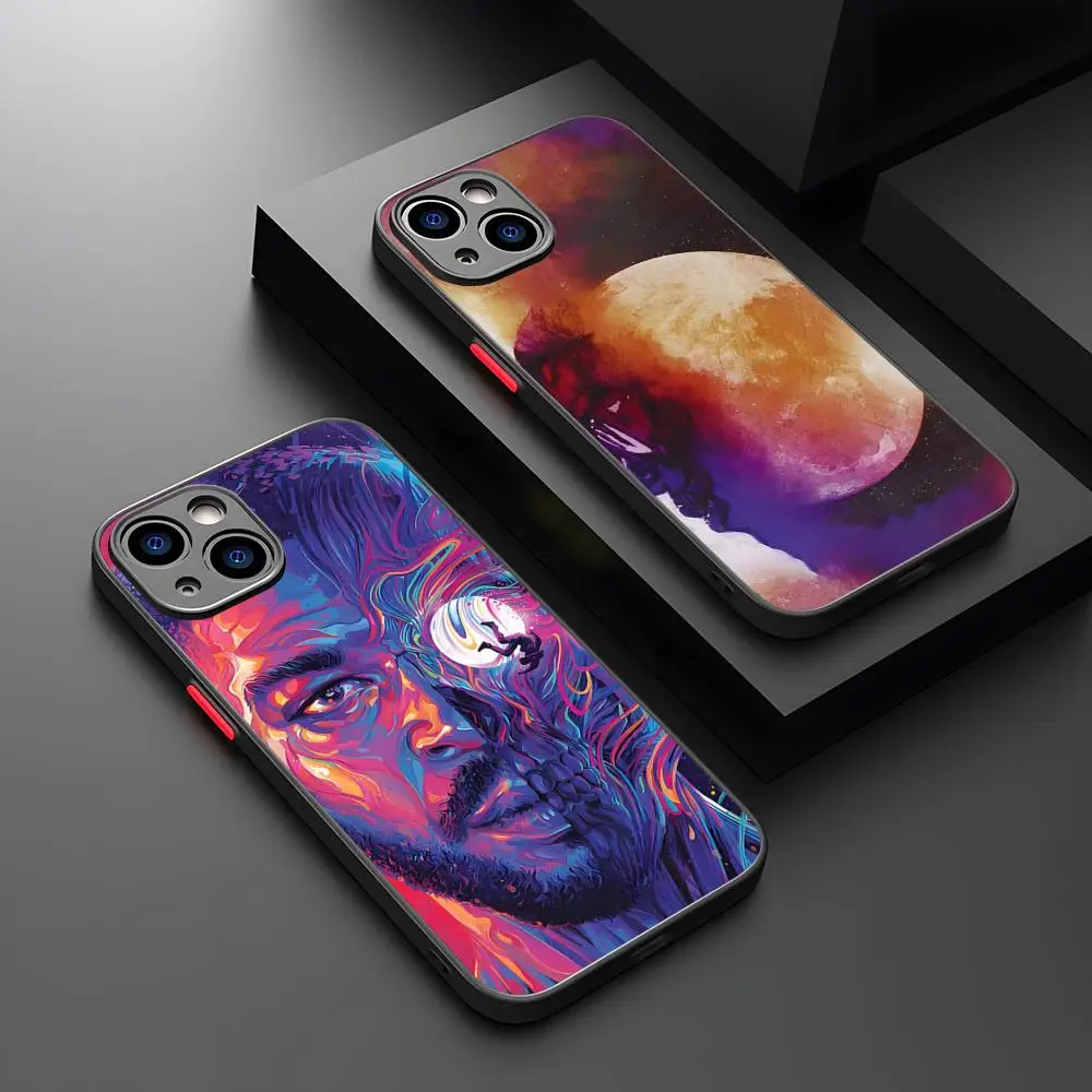 K-Kid C-Cudi Man On The Moon Phone Case Matte Transparent For 16 15 IPhone 12 11 13 14 Pro Max X XR 8 Plus Back Cover