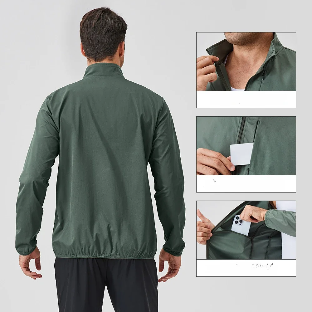 Man's Sports Jacket Fall Winter Zipper Outdoor Running Windbreaker Men Long Sleeve Gym Top Fitness Male Coat Workout Jacket