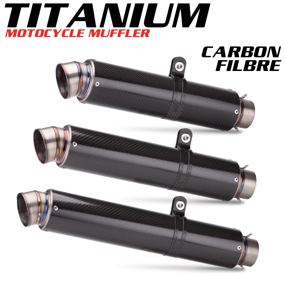 51mm - 60mm Exhaust Pipe Motorcycle Titanium Carbon Fiber Universal Motorcycle Scooter Pit Dirt Exhaust Exhaust Motorcycle