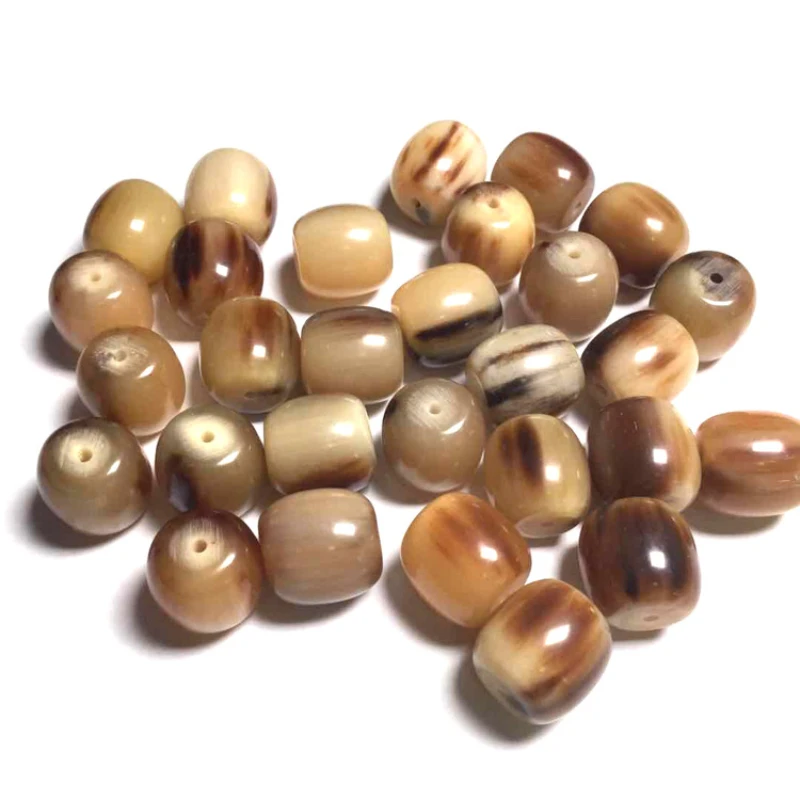 12-16mm Yak Horn Barrel shaped Beads Ox Bone Bos Grunniens Linnaeus Bracelet Necklace Rosary Healing Buddhism Jewelry Make Part