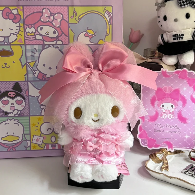 

Sanrio My Melody 50-летие плюшевая кукла Kawaii брелок для ключей сумка аксессуар игрушки Коллекционный детский подарок на день рождения