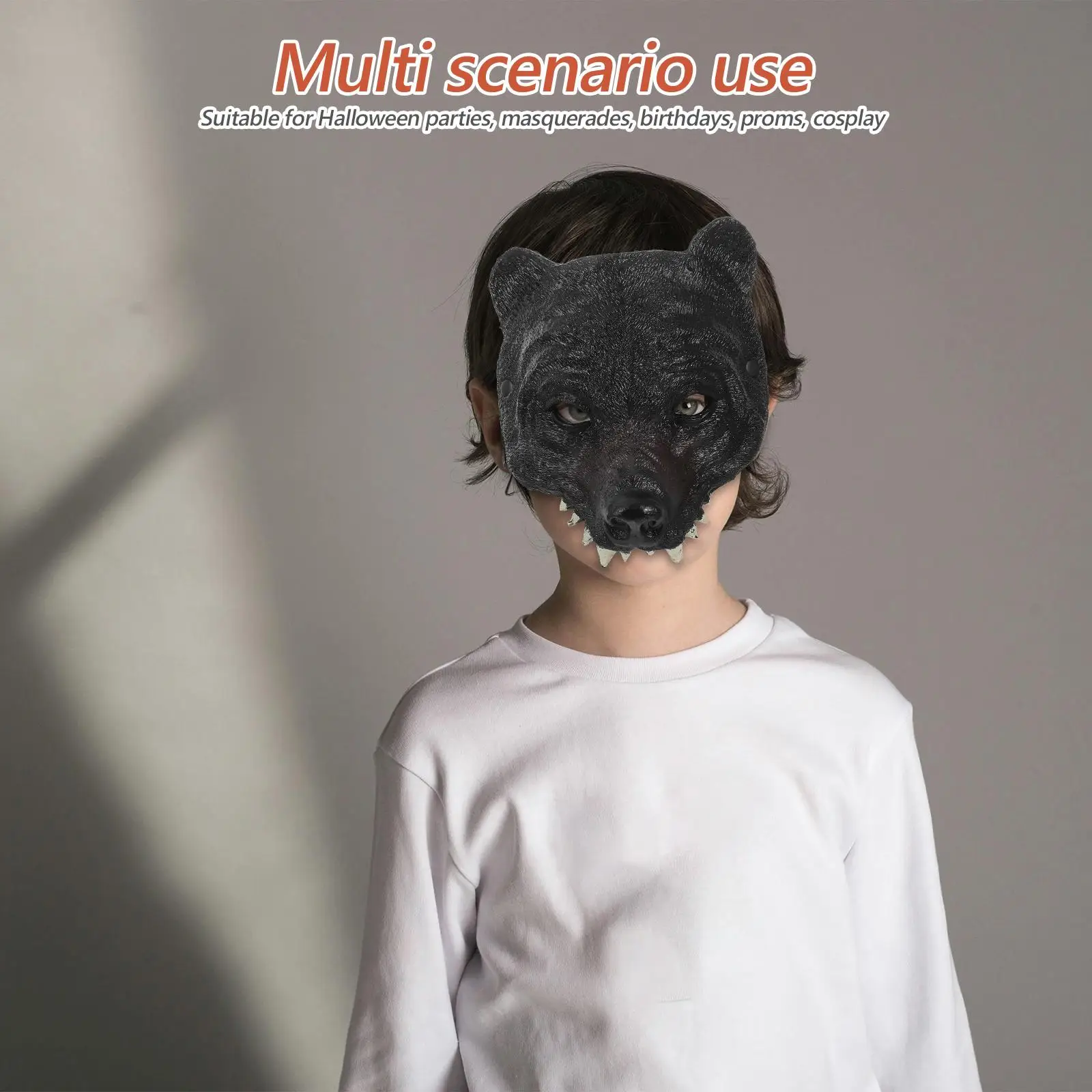 Maschera da orso Maschere per animali Costume cosplay per feste PU Masquerade Halloween Artigianale per adulti Peloso Leggero Confortevole