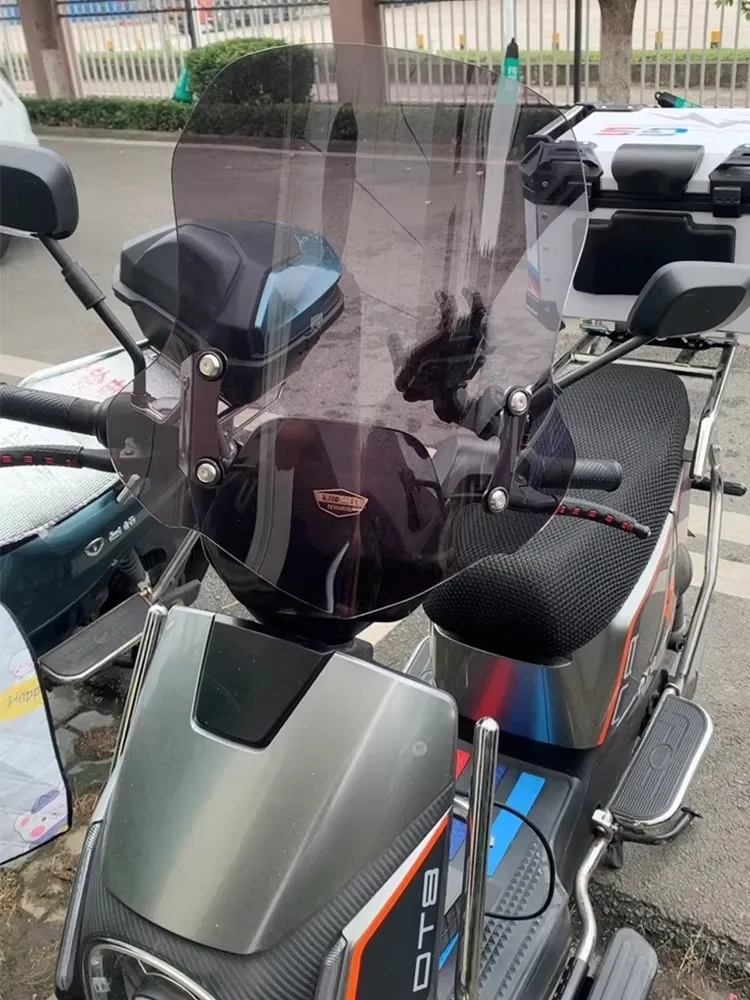 Front Windshield for Yadea DT3 Wujie E30 T60, High Clarity, Wind Buffeting Reduction Accessory