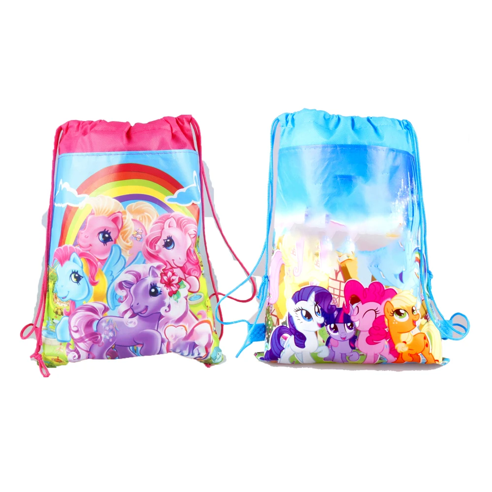 1pcs/lot My Little Pony Theme Mochila Non-woven Fabrics Drawstring Birthday Party Kids Girls Favors Gifts Bags Decorate Backpack