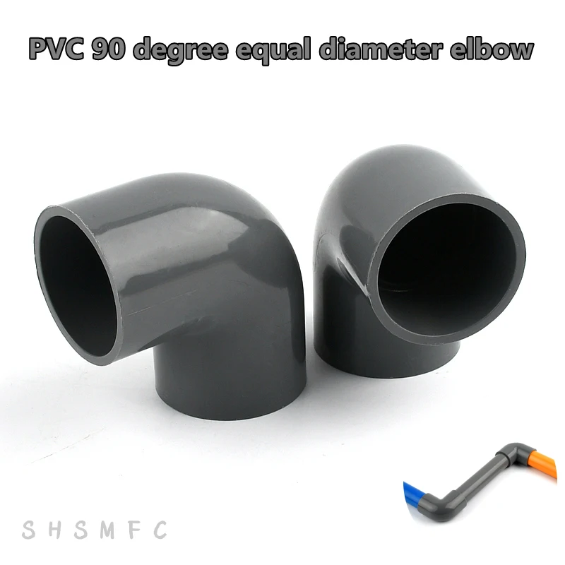 2-15Pcs 20~75mm Grey PVC 90 Degree Elbow Connector Garden Irrigation Water Pipe Connector Aquarium Adapter Pipe Adapter