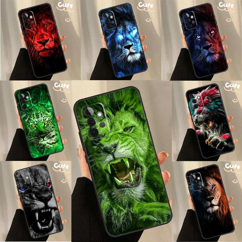 King of jungle Lion Case For Samsung Galaxy A14 A24 A34 A54 A12 A22 A32 A52 A72 A51 A71 A13 A33 A53 A73 Coque