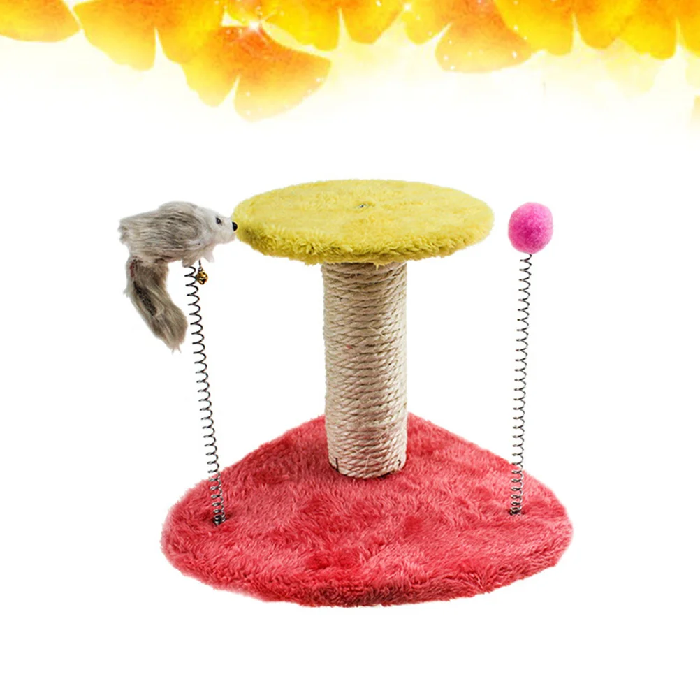 

1Pcs Creative Cat Climbing Rack Triangular Base Spring Rat Decor Cat Climber Frame Nest for Playing Exercising Protecting