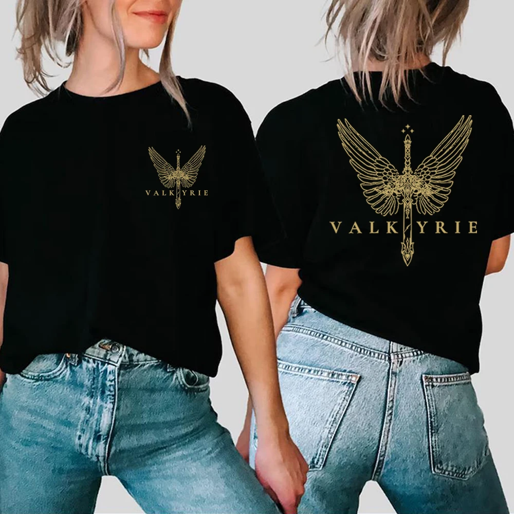 ACOTAR Valkyrie Shirt Fantasy Book Tee Valkyrie in Training Night Court of Silver 2side Print Shirt Sarah J Maas Bookish Merch