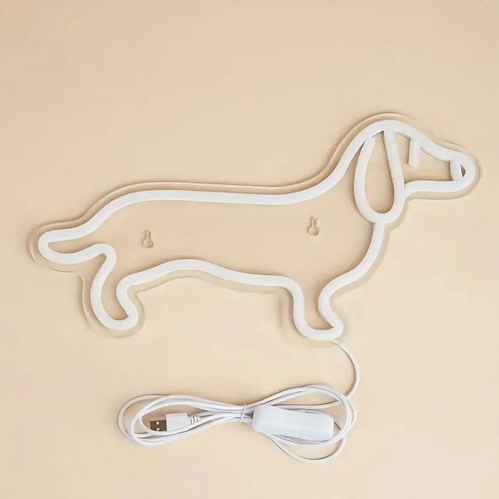 Dog Shape Led Neon Sign Light USB Powered For Children's Bedroom Decoration Desk Table Light Lamps Living Room Birthday Gift