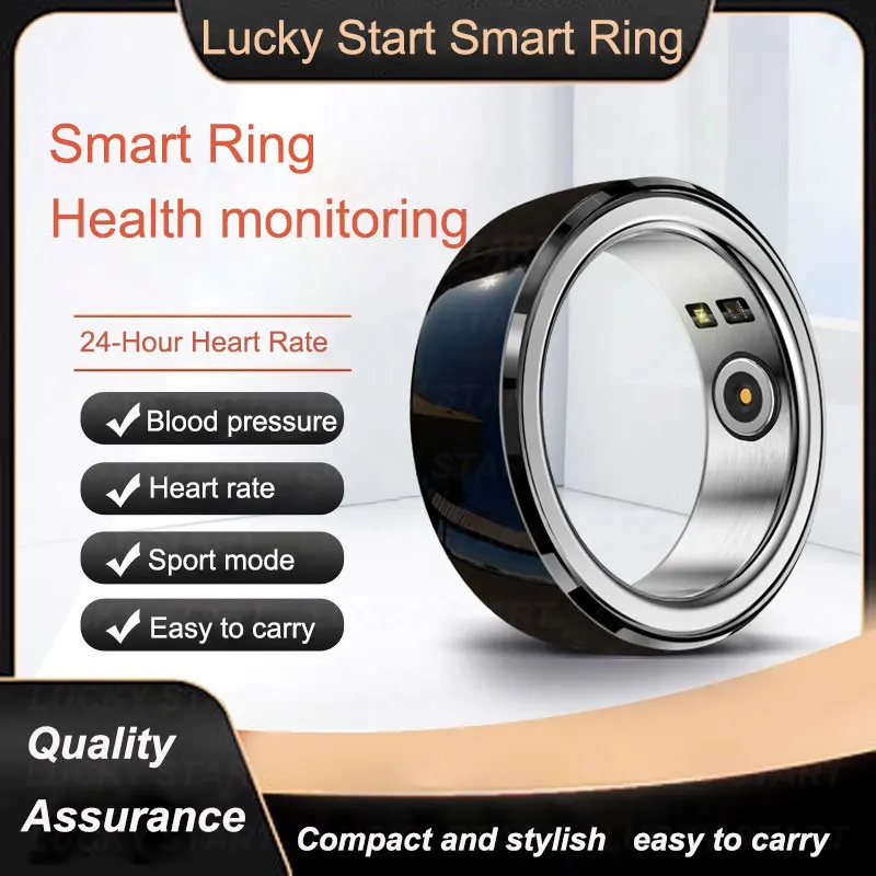 2024 Keramik Smart Ring R8 IPX8 Wasserdichter Fitness-Tracker Intelligente Herzfrequenzüberwachung Smart Rings Männer mit Ladeetui