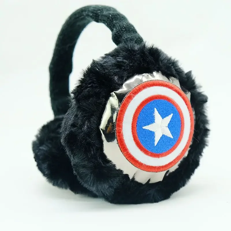 Cache-oreilles en peluche Marvel pour enfants, Spiderman, Iron Man, dessin animé mignon, cache-oreilles chauds pliables, cadeau pour garçons et filles, hiver