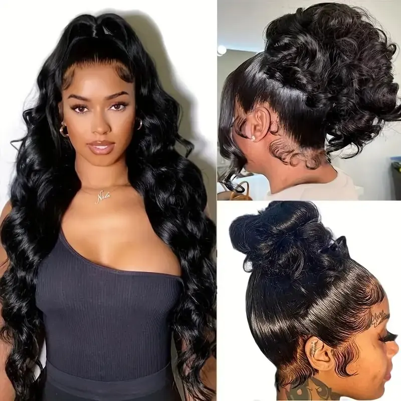 Rosabeauty HD 13X6 Body Wave Lace Frontal Wig Transparent Front Human Hair 5X5 Glueless Wig 250% Density 40Inches