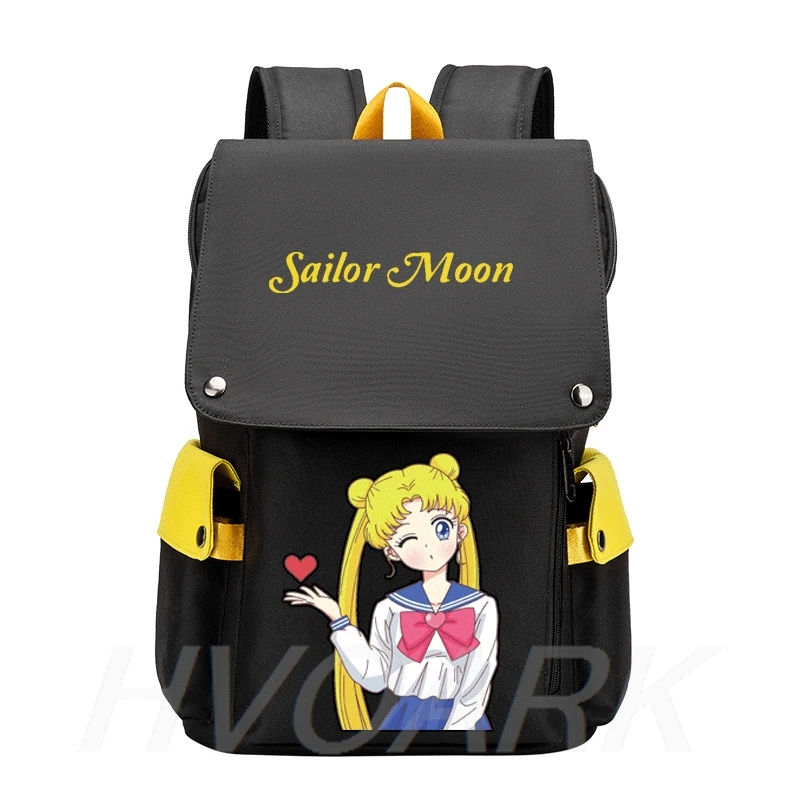 Sailor Moon Backpacks Teens Laptop Capacity Waterproof USB School Bags Patchwork Women Girls Outdoor Travel Mochilas