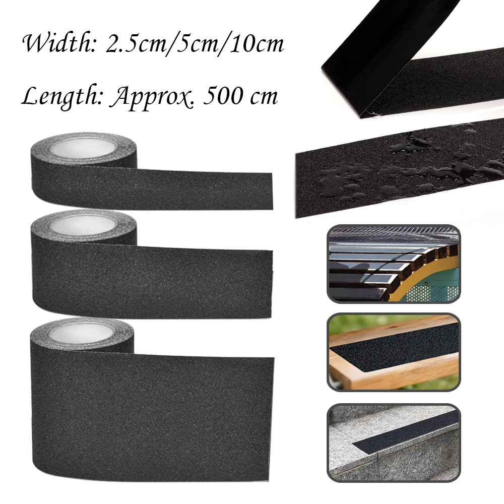 5m Anti-Slip Tape Outdoor Anti Slip Stickers High Friction Non Slip Traction Tape Abrasive Adhesive For Stairs Safety Tread Step