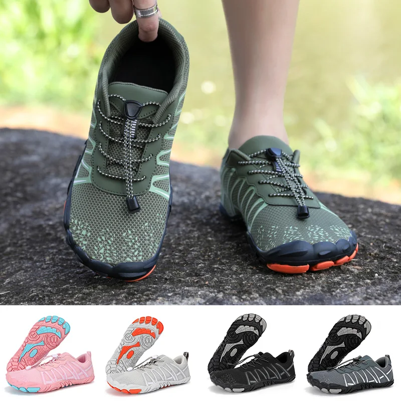 

Men's Women's Barefoot Minimalist Water Shoes Quick Dry Five-Finger Anti-Slip Wading Swimming Shoes Trail Running Shoes Wide-Toe