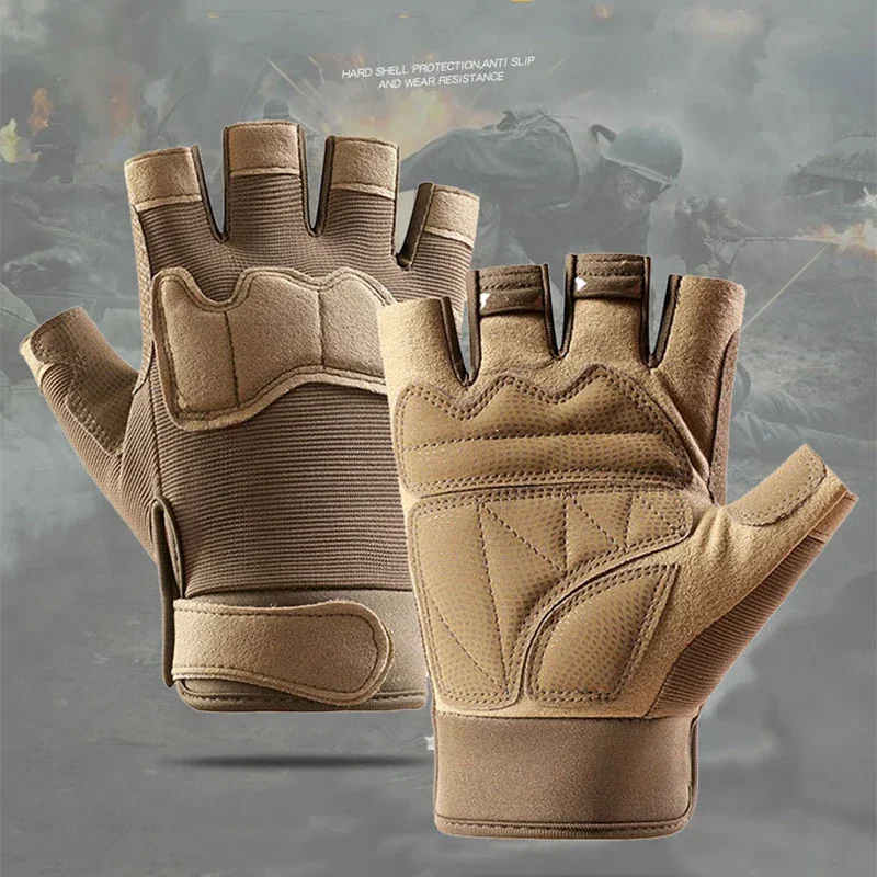 Durable Military Tactical Gloves - Half Finger & Secure Grip, The Ultimate Essential for Hiking, Camping and Hunting