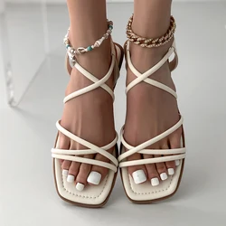 Fashionable flat sandals women wear a variety of summer fairy style simple beach Roman sandals sandals