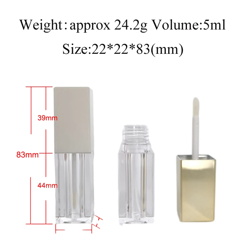 Private Label Empty Lip Gloss Tubes Porable Plastic Lip Glaze Bottle Frosted Transparent Travel Liquid Lipstick Container