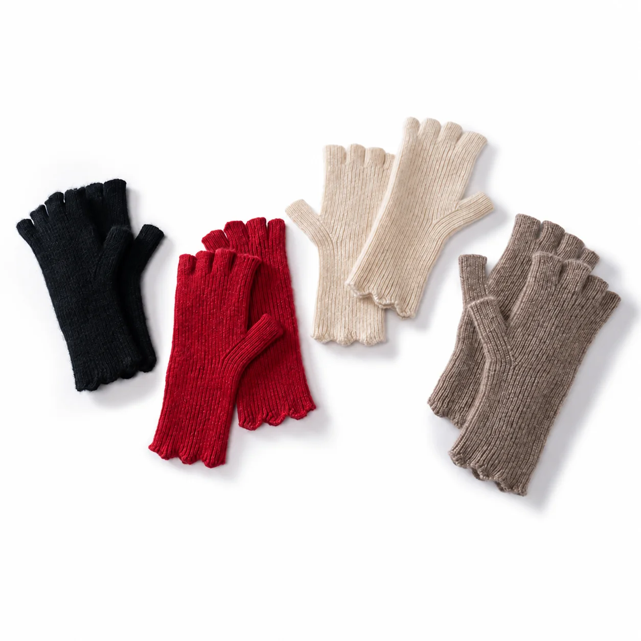 100% Cashmere Knitted Gloves Winter Thermal Warm Fingerless Fashion Men Women Riding Writing Driving Work Gloves Elastic Mittens